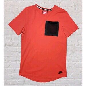 Nike Tech Hypermesh Pocket Tee Mens SM Red Streetwear Athletic Hip Hop Minimal